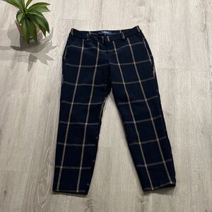 Old Navy Navy and Brown Checkered Straight Leg Pants
